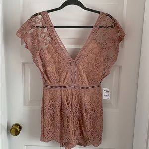 Charlotte Russe lace romper with cut out back